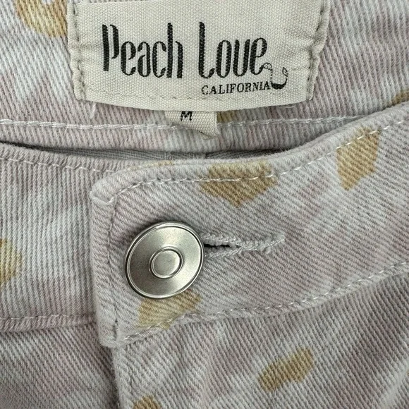 Peach Love 27 Hippie Floral High Rise Extreme Flare Leg Frayed Hem Jeans Y2K - Picture 6 of 9